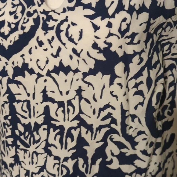 Lands End Navy Blue and White Dress Size 10 - Picture 4 of 15